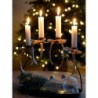 Mosazný antik kovový adventní svícen Advent Dinner Candle - 26*14*23 cm