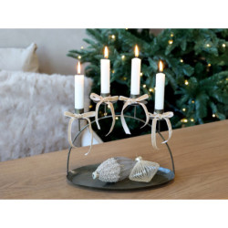 Mosazný antik kovový adventní svícen Advent Dinner Candle - 26*14*23 cm