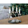 Mosazný antik kovový adventní svícen Advent Dinner Candle - 26*14*23 cm