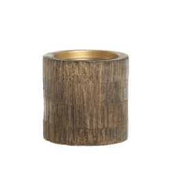 Dřevěný sloupovitý svícen na širokou svíčku Mango Wood M - Ø 10*10 cm