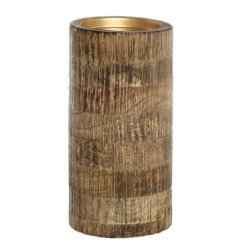 Dřevěný sloupovitý svícen na širokou svíčku Mango Wood XL - Ø 10*20 cm