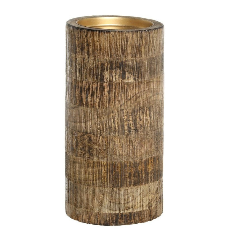Dřevěný sloupovitý svícen na širokou svíčku Mango Wood XL - Ø 10*20 cm
