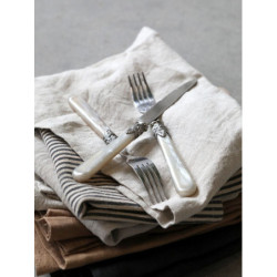 Set 4ks béžový lněný ubrousek - 40*40cm
