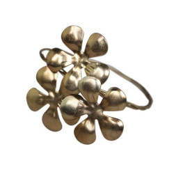 Bronzovo-černý antik kovový držák na ubrousky s kytičkou Flower - 6*5cm