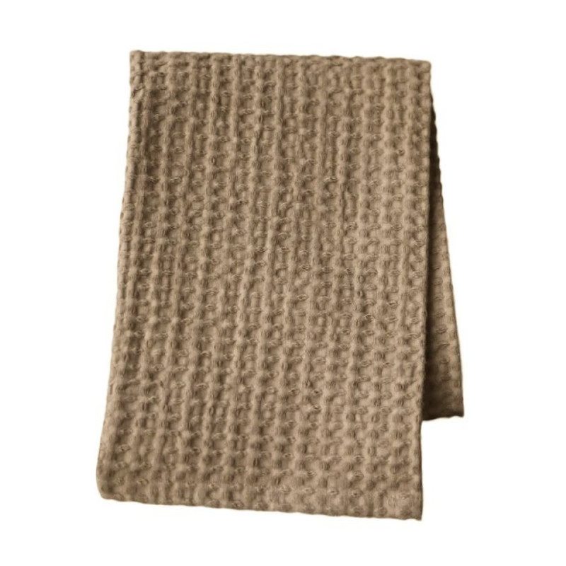 Hnědá bavlněná vaflová utěrka Éternel - 50*70 cm