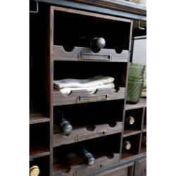 Dřevěná antik vinotéka/ bar Bourseiller na kolečkách - 94*37*91 cm