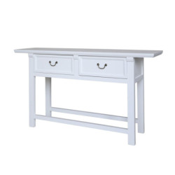 Bílý dřevěný konzolový stůl Service Marseille - 150*40*85 cm