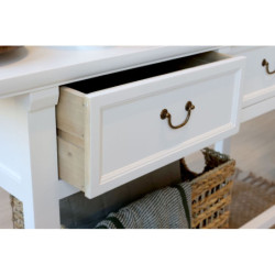 Bílý dřevěný konzolový stůl Service Marseille - 150*40*85 cm