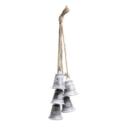 5ks závěsný plechový zinkový zvonek na laně - Ø 8*54 cm