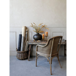 Antik dřevěná židle s výpletem a opěrkami Old French chair - 56*56*91 cm