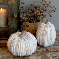 Béžová antik dekorace dýně Pumpkin latté - Ø 12*19 cm
