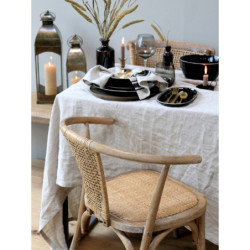 Přírodní dřevěná židle s výpletem a opěrkami Old French chair - 50*45*79 cm