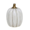 Bílá antik dekorace dýně Pumpkin gold - Ø 5*7 cm