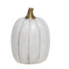 Bílá antik dekorace dýně Pumpkin gold - Ø 8*13 cm