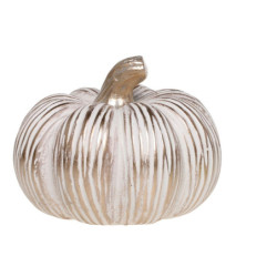 Béžovo-zlatá antik dekorace dýně Pumpkin gold - Ø 16*12 cm