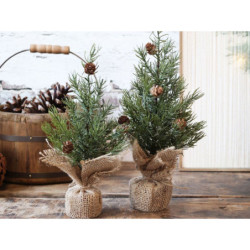 Zelený vánoční borovicový stromek v jutě Fleur Pine Tree - 25 cm