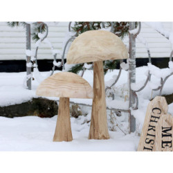 Přírodní dřevěná dekorace houba Mushroom - Ø 30*40 cm