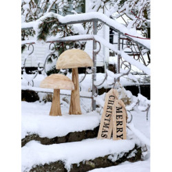Přírodní dřevěná dekorace houba Mushroom - Ø 30*40 cm