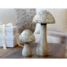 Přírodní dřevěná dekorace houba se třpytkami Mushroom - Ø 8*15 cm