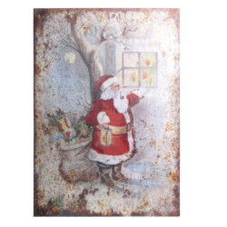 Vánoční kovový závěsný obraz Santa Vintage - 66*95 cm