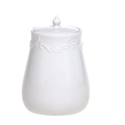 Porcelánová dóza s krajkou Provence lace - 8,5*13 cm / 320 ml