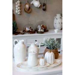 Porcelánový servírovací oválný podnos s krajkou Provence lace - 24*13 cm