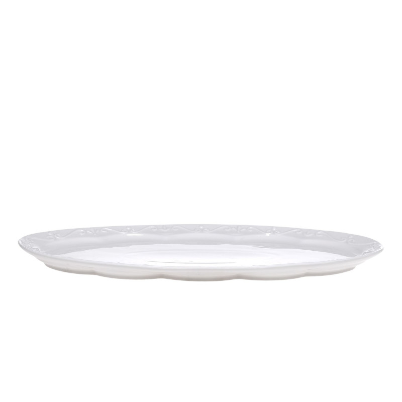 Porcelánový servírovací oválný podnos s krajkou Provence lace - 20*40 cm