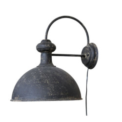 Černá antik nástěnná lampa s patinou Factory Lamp - 34*44*42 cm/E27/ 60W
