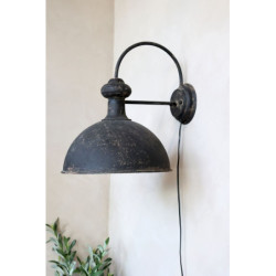 Černá antik nástěnná lampa s patinou Factory Lamp - 34*44*42 cm/E27/ 60W