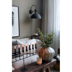 Černá antik nástěnná lampa s patinou Factory Lamp - 34*44*42 cm/E27/ 60W