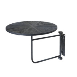 Černý antik dřevěný kulatý nástěnný stůl Tin Wall Table - 35*45 cm
