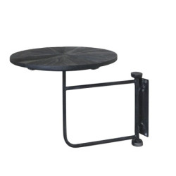 Černý antik dřevěný kulatý nástěnný stůl Tin Wall Table - 30*40 cm