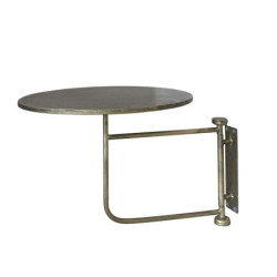 Mosazný antik kovový kulatý nástěnný stůl Tin Wall Table - 30*40 cm