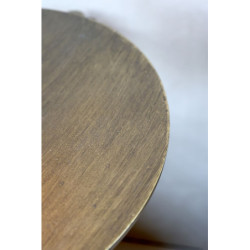 Mosazný antik kovový kulatý nástěnný stůl Tin Wall Table - 30*40 cm