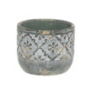 Opálový antik cementový obal na květináč s květy Narbonne S - Ø 13*10 cm