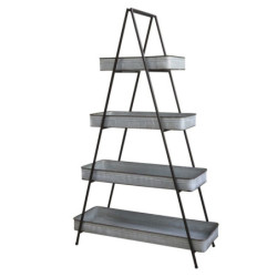 Černý kovový regál s plechovými boxy Shelvin - 95*36*160cm