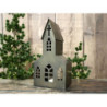 Mosazný antik kovový domek kostel na svíčku Canie - 18*12*35 cm