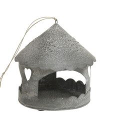 Zinkový antik kovový závěsný domek na svíčku Canie - 16*16 cm