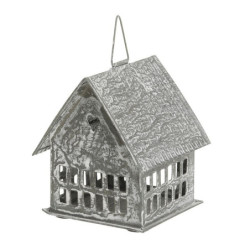 Zinkový antik kovový závěsný domek na svíčku Canie - 8*8*10 cm