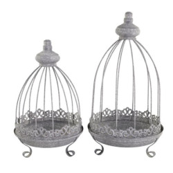 2ks zinková antik kovová dekorační klec Narbonne - 22*39/ 19*32 cm