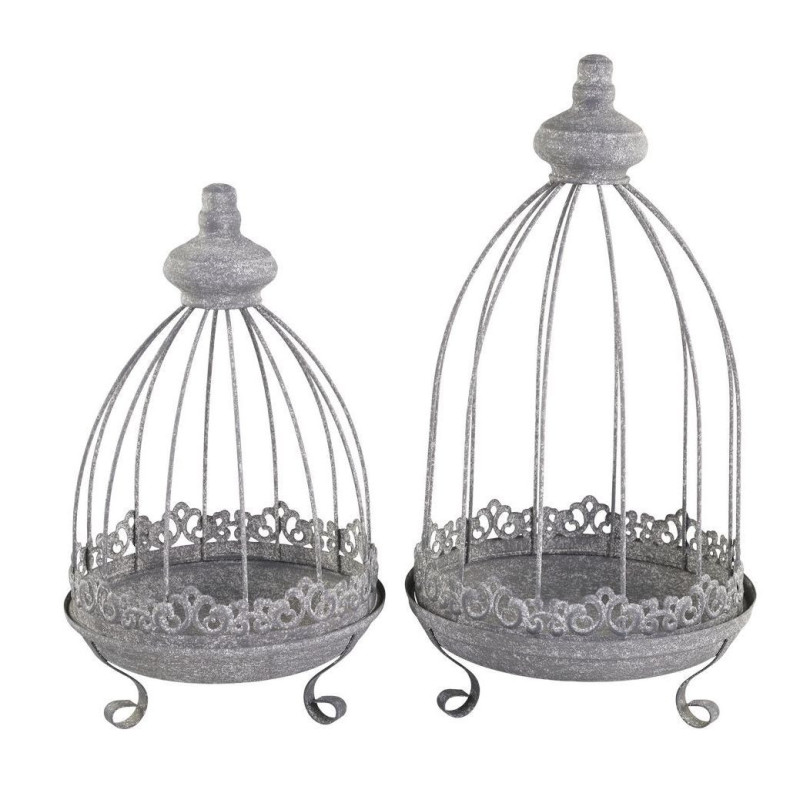 2ks zinková antik kovová dekorační klec Narbonne - 22*39/ 19*32 cm