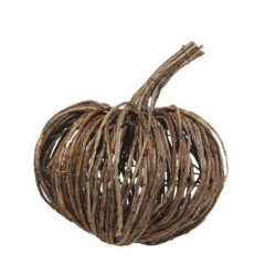 Hnědá proutěná dekorace dýně Pumpkin - Ø 30*28 cm