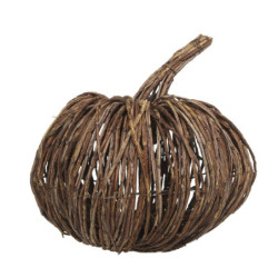 Hnědá proutěná dekorace dýně Pumpkin XL - Ø 33*35 cm