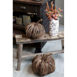 Hnědá proutěná dekorace dýně Pumpkin XL - Ø 33*35 cm