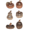 Set 6ks keramická dekorace dýně se třpytkami Pumpkin - Ø 5*7 cm