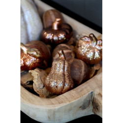 Set 6ks keramická dekorace dýně se třpytkami Pumpkin - Ø 5*7 cm