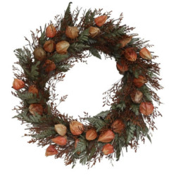 Podzimní dekorativní věnec s mochyní Fleuria - Ø 46*8 cm
