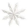 Bílá antik kovová nástěnná dekorace sněhová vločka Snowflake - 43*6 cm