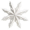 Bílá antik kovová nástěnná dekorace sněhová vločka Snowflake - 63*6 cm