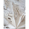Bílá antik kovová nástěnná dekorace sněhová vločka Snowflake - 63*6 cm